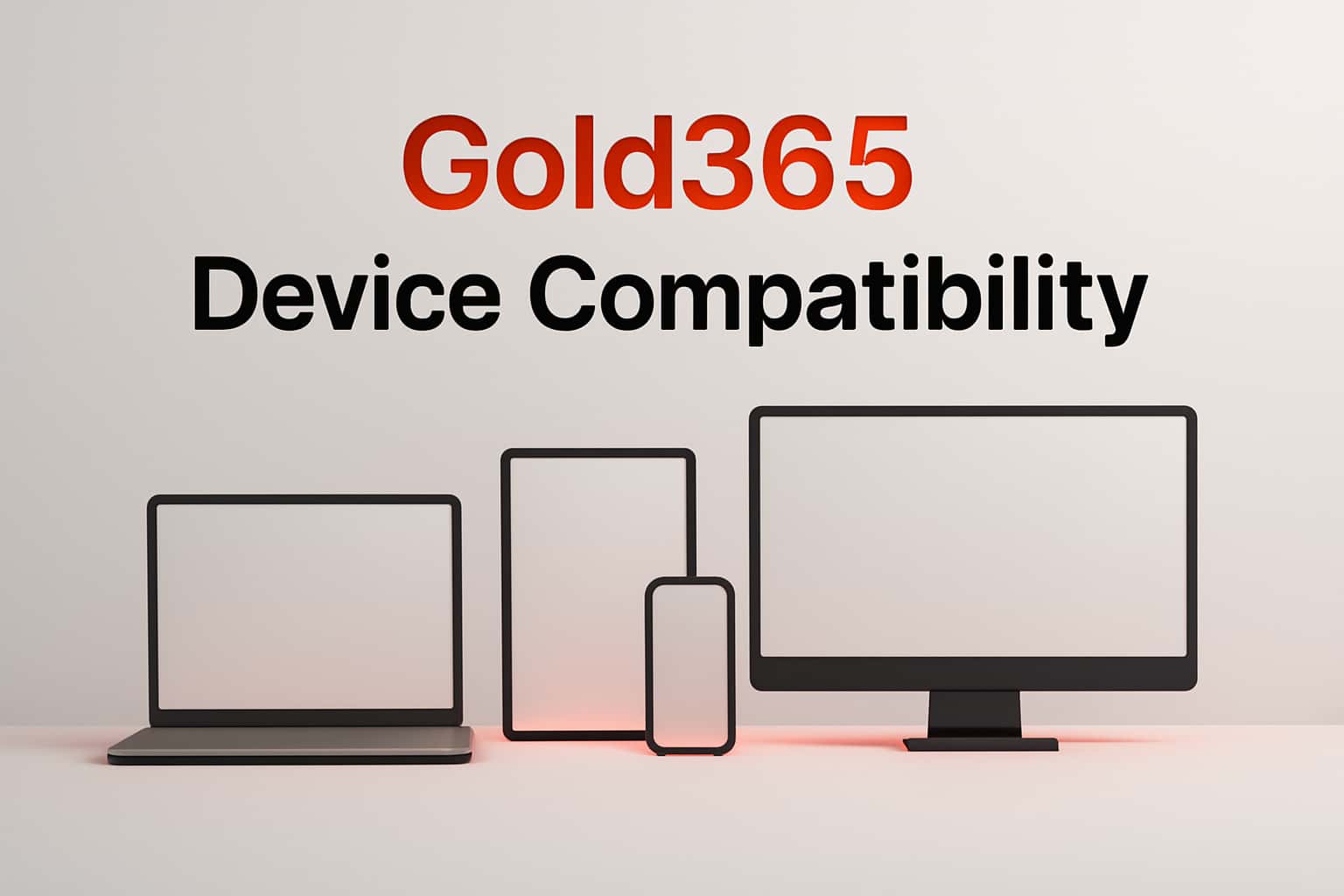 An informative display showcasing Gold365 Device Compatibility with the text prominently featured.