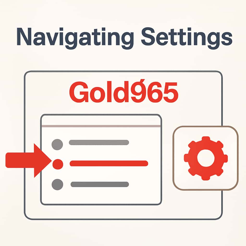 Illustrative flowchart detailing the navigation of Gold365 settings.