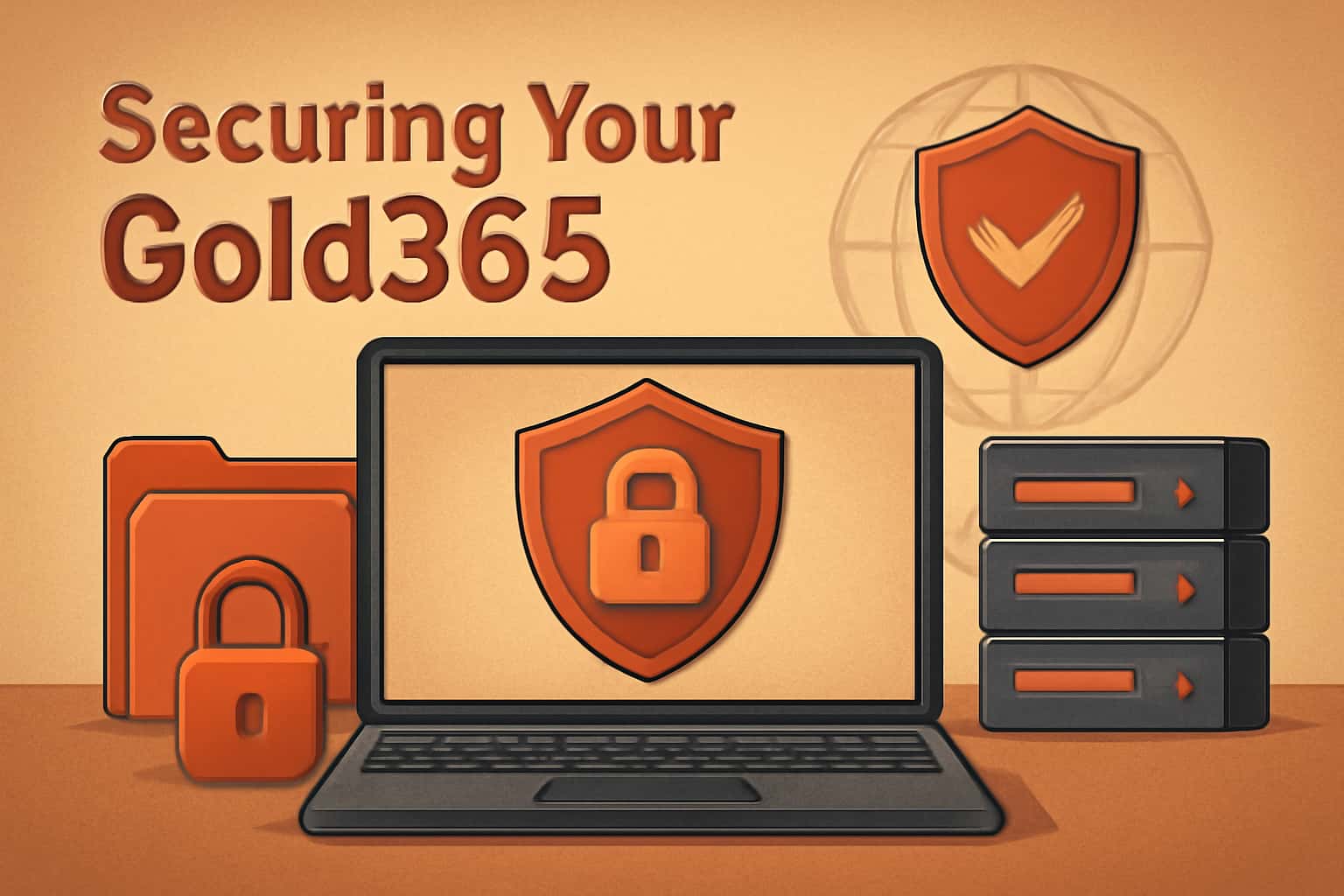 A high-tech scene depicting the concept of securing data with a focus on Gold365.